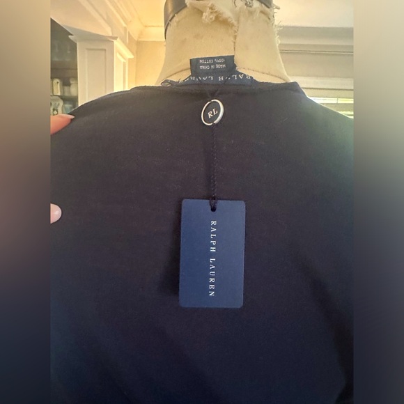 NWT navy blue ruffle Ralph Lauren blouse - Picture 5 of 7